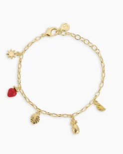 gorjana Summer Mini Charm Bracelet 18k Gold Plated Outlet