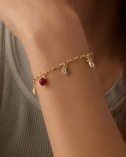 gorjana Summer Mini Charm Bracelet 18k Gold Plated Outlet