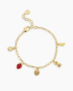 gorjana Summer Mini Charm Bracelet 18k Gold Plated Outlet