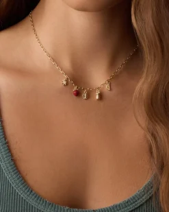 gorjana Summer Mini Charm Necklace 18k Gold Plated Outlet