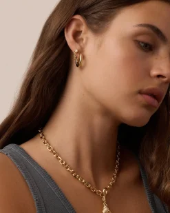 gorjana Sun Chain Huggies 18k Gold Plated Discount