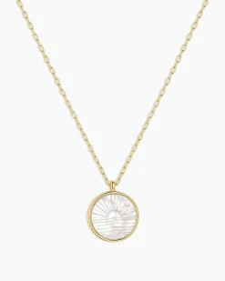 gorjana Sunset Etched Necklace 18k Gold Plated Discount