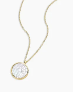 gorjana Sunset Etched Necklace 18k Gold Plated Discount