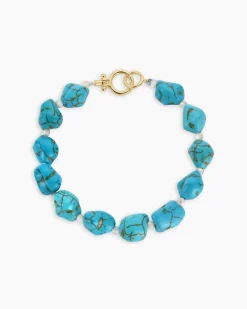 gorjana Turquoise Cove Bracelet 18k Gold Plated New