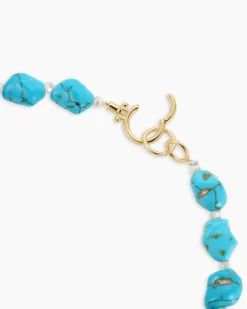 gorjana Turquoise Cove Necklace 18k Gold Plated Discount