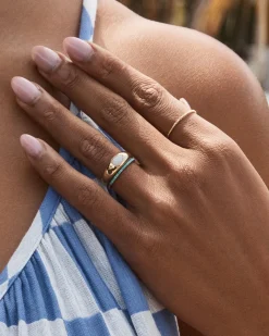 gorjana Turquoise Row Ring 14k Solid Gold Discount