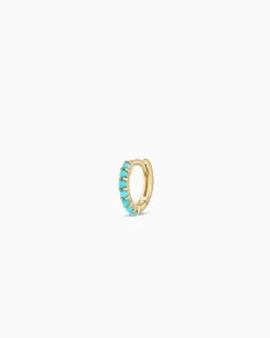 gorjana Turquoise Row Single Huggie 14k Solid Gold Fashion