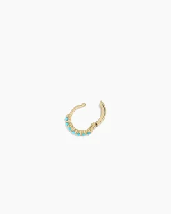 gorjana Turquoise Row Single Huggie 14k Solid Gold Fashion