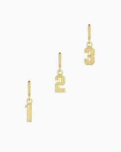 gorjana Varsity Numbers Parker Charm 18k Gold Plated Fashion