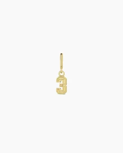 gorjana Varsity Numbers Parker Charm 18k Gold Plated Fashion
