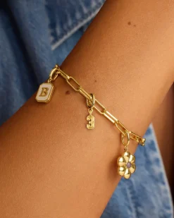 gorjana Varsity Numbers Parker Charm 18k Gold Plated Fashion