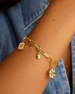 gorjana Varsity Parker Charm 18k Gold Plated New