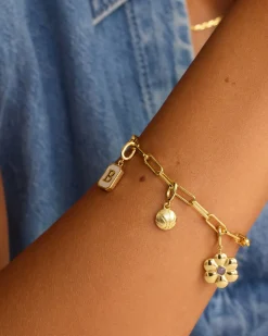 gorjana Varsity Parker Charm 18k Gold Plated New