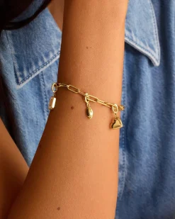 gorjana Varsity Parker Charm 18k Gold Plated New