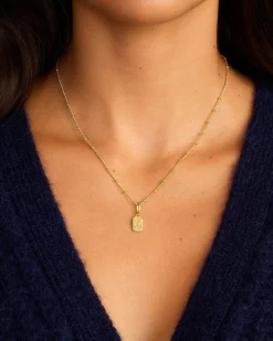 gorjana Varsity Parker Charm 18k Gold Plated New