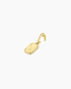 gorjana Varsity Parker Charm 18k Gold Plated New