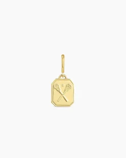 gorjana Varsity Parker Charm 18k Gold Plated New