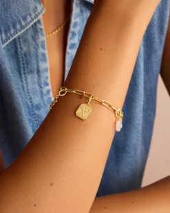 gorjana Varsity Parker Charm 18k Gold Plated New