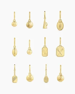 gorjana Varsity Parker Charm 18k Gold Plated New
