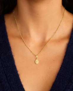 gorjana Varsity Parker Charm 18k Gold Plated New