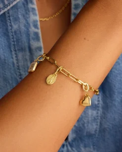 gorjana Varsity Parker Charm 18k Gold Plated New