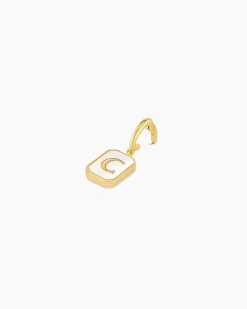gorjana Vintage Alphabet Parker Charm 18k Gold Plated New