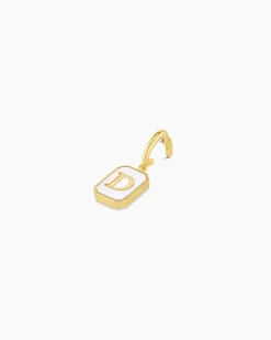 gorjana Vintage Alphabet Parker Charm 18k Gold Plated New
