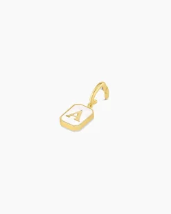 gorjana Vintage Alphabet Parker Charm 18k Gold Plated New