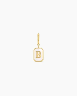 gorjana Vintage Alphabet Parker Charm 18k Gold Plated New