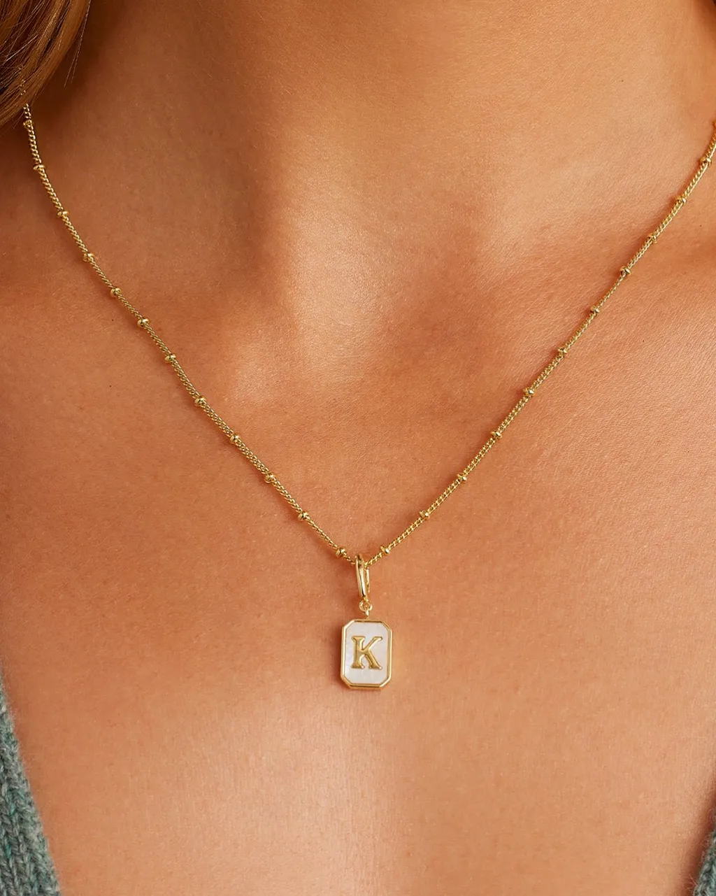 gorjana Vintage Alphabet Parker Charm 18k Gold Plated New