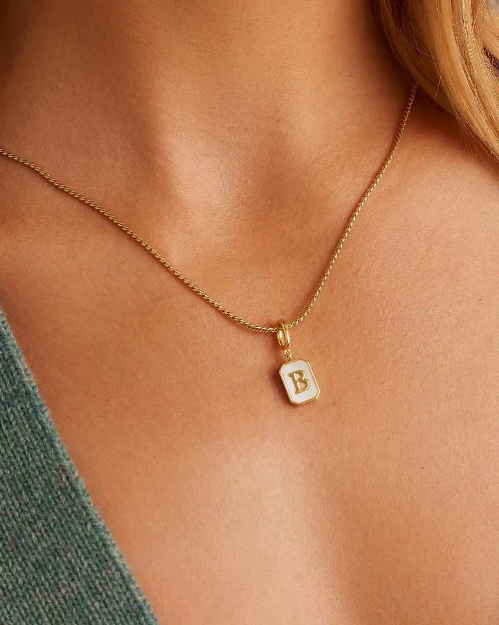 gorjana Vintage Alphabet Parker Charm 18k Gold Plated New