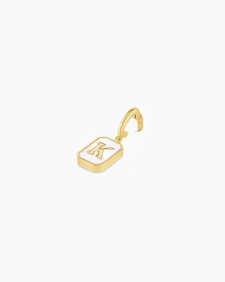 gorjana Vintage Alphabet Parker Charm 18k Gold Plated New