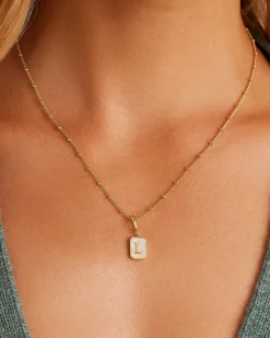 gorjana Vintage Alphabet Parker Charm 18k Gold Plated New
