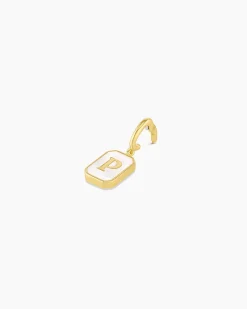 gorjana Vintage Alphabet Parker Charm 18k Gold Plated New