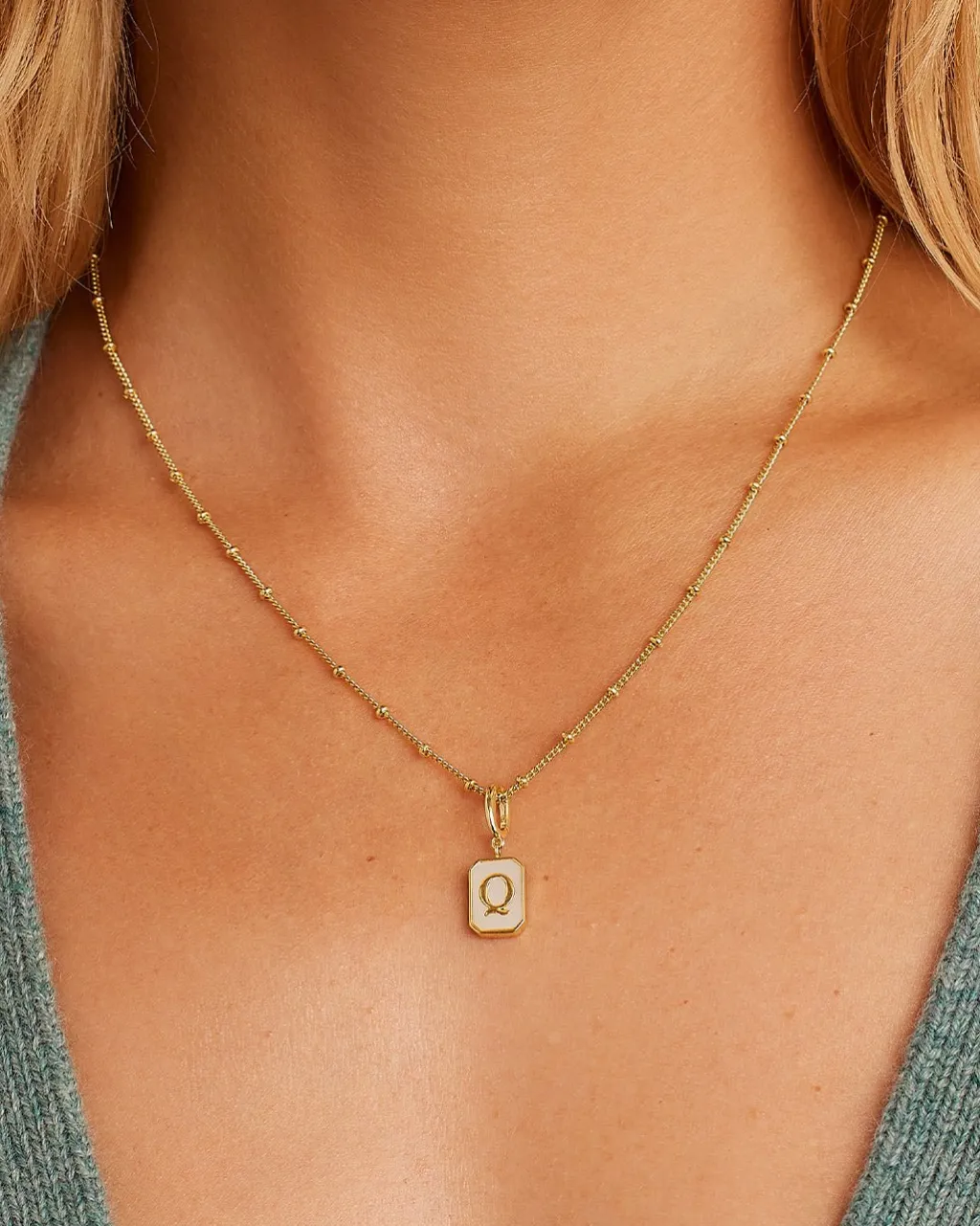 gorjana Vintage Alphabet Parker Charm 18k Gold Plated New