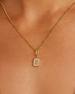 gorjana Vintage Alphabet Parker Charm 18k Gold Plated New