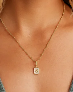 gorjana Vintage Alphabet Parker Charm 18k Gold Plated New