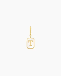 gorjana Vintage Alphabet Parker Charm 18k Gold Plated New