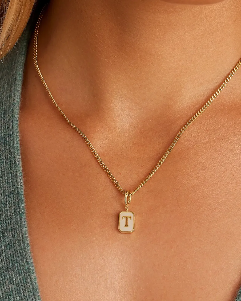gorjana Vintage Alphabet Parker Charm 18k Gold Plated New