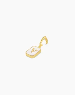 gorjana Vintage Alphabet Parker Charm 18k Gold Plated New