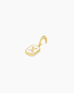 gorjana Vintage Alphabet Parker Charm 18k Gold Plated New