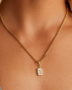 gorjana Vintage Alphabet Parker Charm 18k Gold Plated New