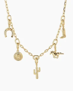 gorjana Western Parker Charm Necklace 18k Gold Plated Outlet