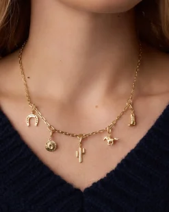 gorjana Western Parker Charm Necklace 18k Gold Plated Outlet