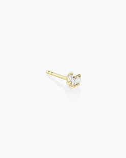 gorjana White Sapphire Amara Trio Single Stud 14k Solid Gold Online