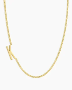gorjana Wilder Alphabet Necklace 18k Gold Plated Fashion
