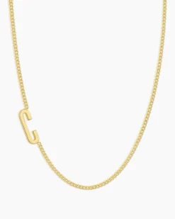 gorjana Wilder Alphabet Necklace 18k Gold Plated Fashion