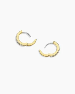 gorjana Wilder Shimmer Bar Huggies 18k Gold Plated Fashion