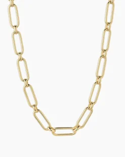 gorjana Zoey Statement Link Necklace 18k Gold Plated Hot