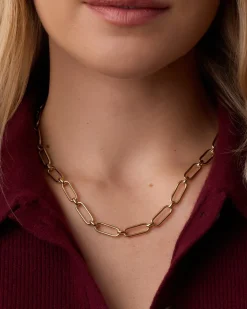 gorjana Zoey Statement Link Necklace 18k Gold Plated Hot